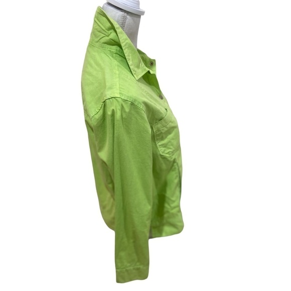 Fresh produce chartreuse lightweight shacket shirt jacket 100% cotton size small - Picture 5 of 9